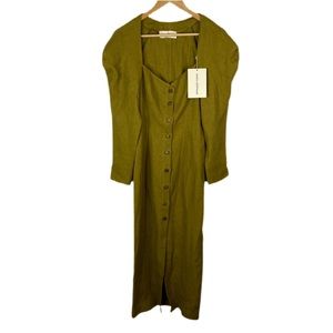 Mara Hoffman NWT Green Puff Sleeve MIDI Dress